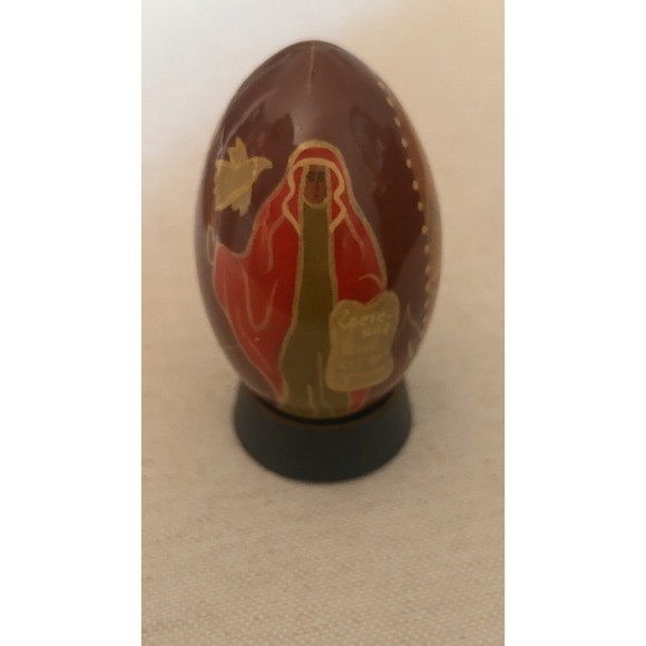 Palekh Russian Lacquer Egg Hand Painted Made in Belarus - Picture 2 of 7